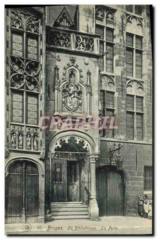Old Postcard Bruges Bibliothdque La Porte