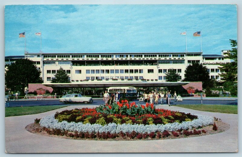 Postcard NJ Oceanport Monmouth Park Horse Race Track Entrance Grandstand U12