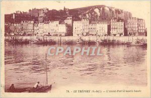 Old Postcard Treport S Inf The Avant Port at high tide
