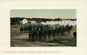 KENTVILLE N.S. CANADA ALDERSHOT CAMP KING'S COUNTY HUSSARS ANTIQUE POSTCARD