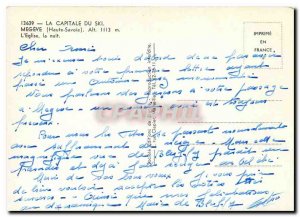 Modern Postcard The Capital of Haute Savoie Megeve Ski Church Night