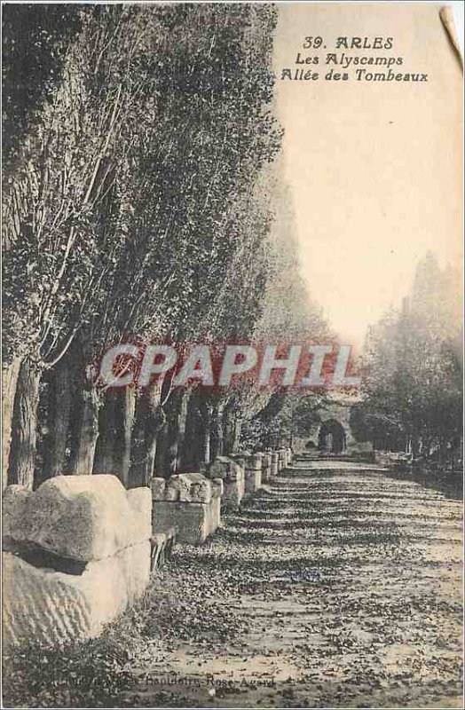 Postcard Ancient Arles Alyscamps Allee Tombs