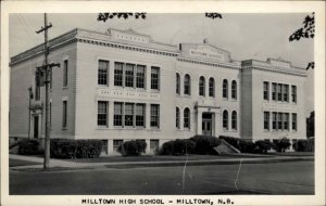 Milltown New Brunswick NB High School Real Photo Vintage Postcard
