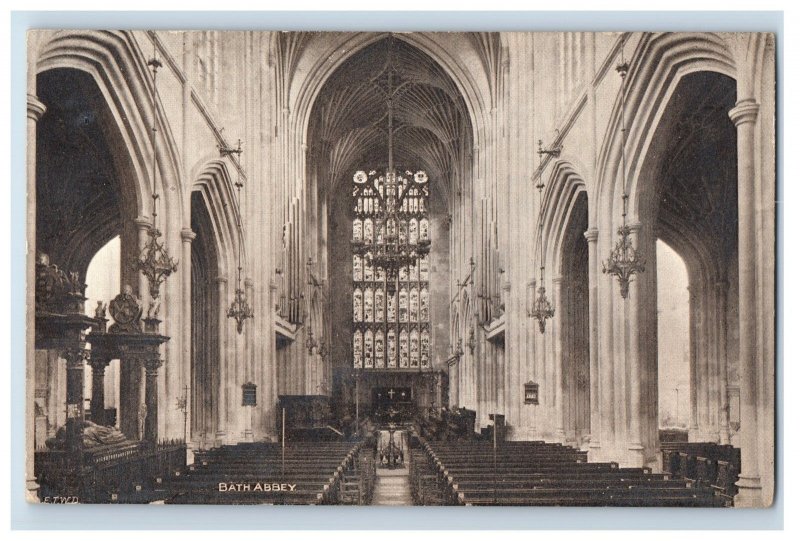 C. 1907 Real Photo Inside View Bath Abbey England Postcard P213E