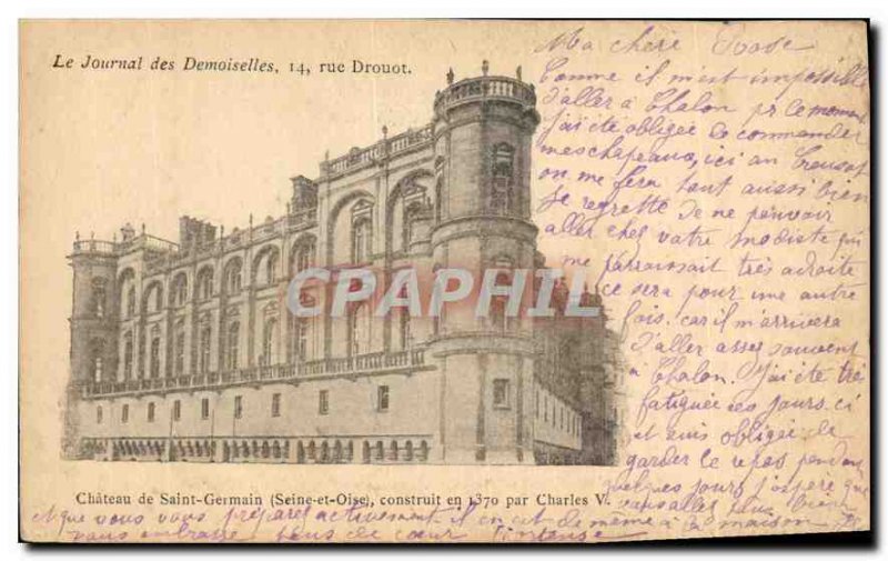 Postcard Old Chateu Saint Germain Seine et Oise built in 1370 by Charles V