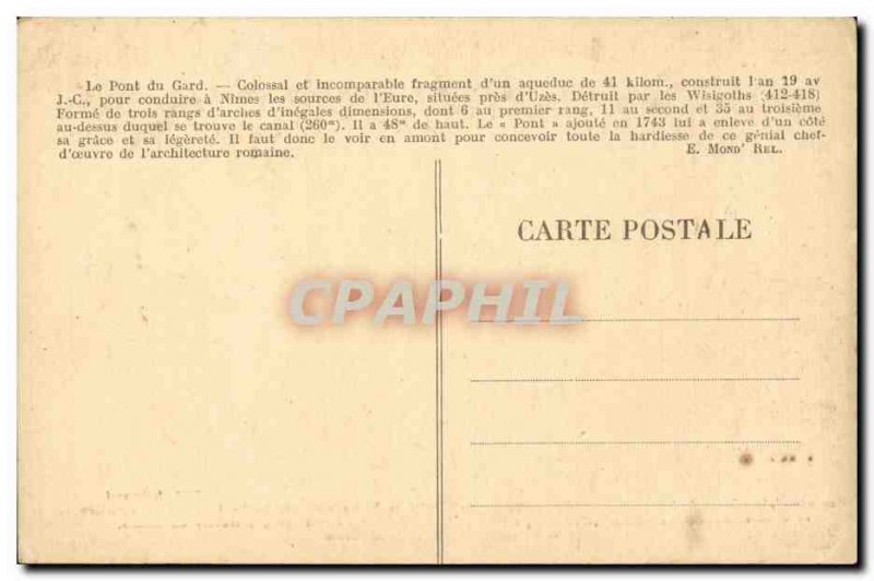 Old Postcard The Pont du Gard