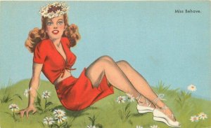 Artist impression Miss Behave Pretty Lady Postcard 21-6263