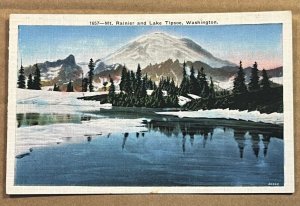 VINTAGE  UNUSED POSTCARD - MT. RAINIER & LAKE TIPSOE, WASHINGTON