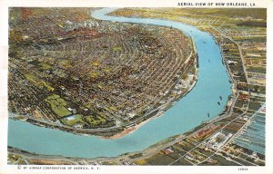 US3541 Aerial view of New Orleans, LA. Mississippi River Panorama