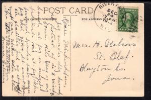 Christmas Greetings Bell Holly Scene