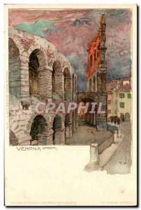 Old Postcard Verona Italy Illustrator L & # 39arena