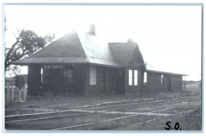 c1960's Wolsey Iowa IA Railroad Exterior Train Depot Station RPPC Photo Postcard