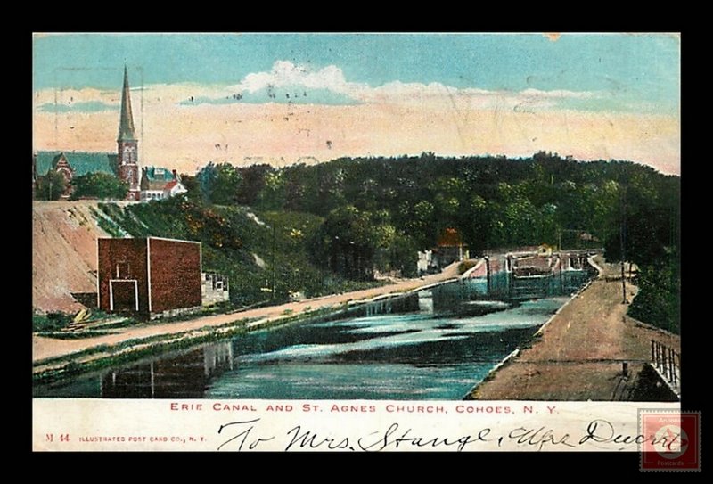 Erie Canal and St. Agnes Church, Cohoes, New York
