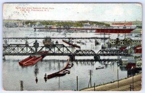 1912 PROVIDENCE RHODE ISLAND SEEKONK RIVER FROM FORT HILL AERIAL VIEW POSTCARD