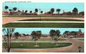 Vintage Postcard 1920's Shaker Square Exclusive Shopping Districts Cleveland OH