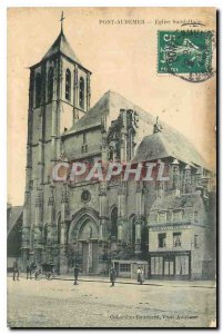 Old Postcard Pont Audemer Saint Ouen church