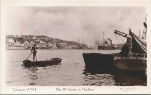 Curacao Scene in Harbour Curaçao Vintage RPPC 04.09