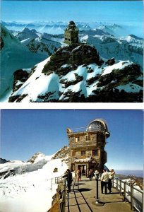 2~4X6 Postcards Valais, Switzerland  SPHINX ASTRONOMICAL OBSERVATORY Views