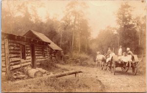 Canada Typical Log House Quebec Vintage RPPC C202