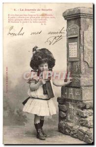 Old Postcard Postcards Children The day of Suzette