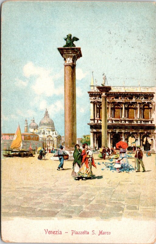 Piazzetta S Marco San Marco Plaza Venice Streetview Italy DB WOB Postcard 