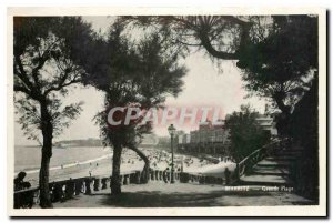 Old postcard Biarritz Grande Plage