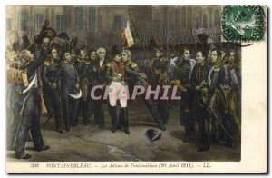 Old Postcard History Napoleon 1st Fontainebleau Farewell April 20, 1814