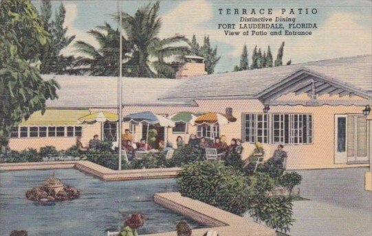 Florida Fort Lauderdale Terrace Patio Restaurant 1947 Curteich