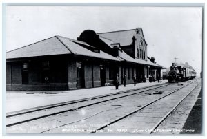 c1950's Depot Station R.R. Train Ellensburg Washington WA RPPC Photo Postcard