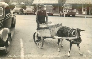 1940Osage Beach Missouri Ozark Hill Billy Goat Cart RPPC Postcard 25-12371