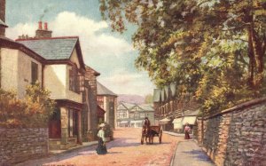 Vintage Postcard 1910's Street Bowness Principal Town on Lake Windermere England