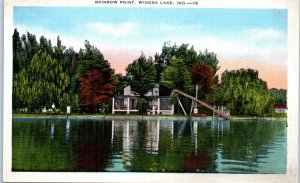 1920s Rainbow Point Winona Lake Indiana Postcard