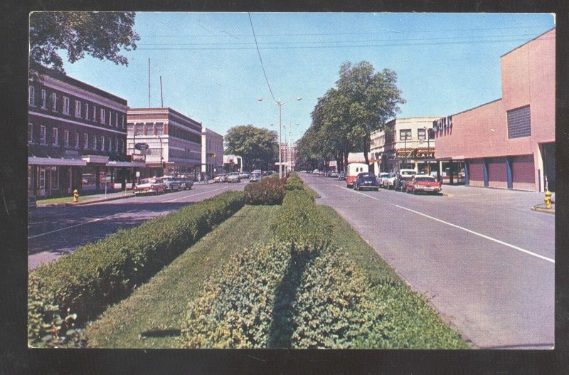 LONGVIEW WASHINGTON DOWNTOWN STREET SCENE OLD CARS VINTAGE POSTCARD