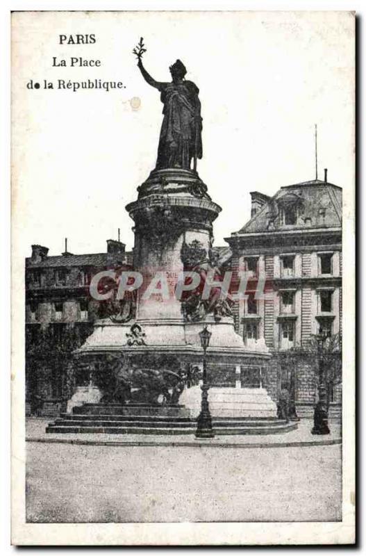 Old Postcard Paris Park Statue of the Republic