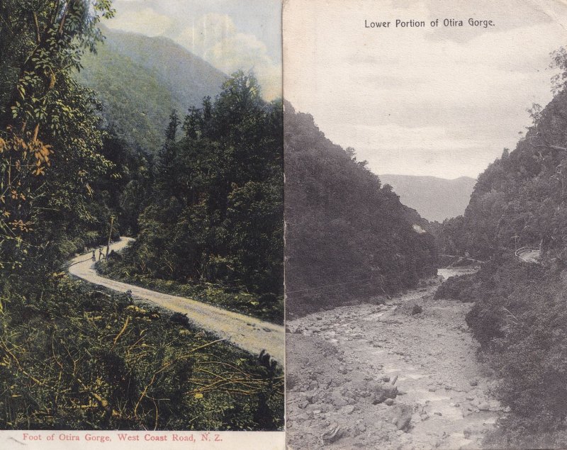 Otira Gorge Westland New Zealand 2x Old Postcard s