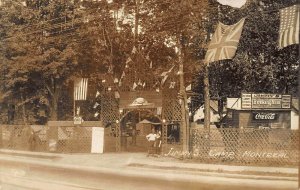 Montreal  Canada Jimmy's Motor Camp Buckingham Cigarettes & Coca Cola Sign RPPC