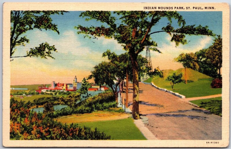 Indian Mounds Park Saint Paul Minnesota MN Trail Pathways Tower Postcard