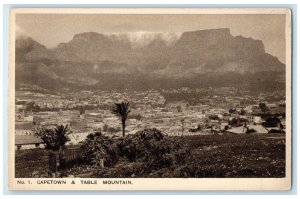 c1920's No.1 Capetown & Table Mountain South Africa Unposted Postcard