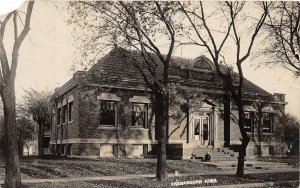 J5/ Shenandoah Iowa RPPC Postcard c1910 Public Library Building  69