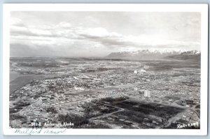 Anchorage Alaska AK Postcard RPPC Photo Aerial View Robinson Unposted Vintage