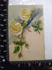 Postcard Greeting Card with Yellow Roses Embossed Art Print