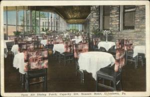 Uniontown PA Summit Hotel Dining Porch c1920 Postcard