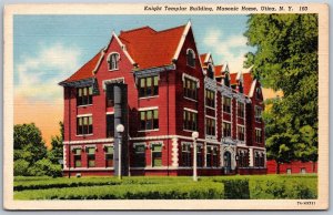 Vtg Utica New York NY Knight Templar Building Masonic Home 1930s View Postcard