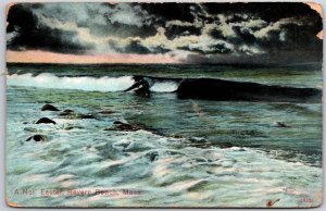 1909 A Nor' Easter Revere Beach Massachusetts MA Surf Waves Posted Postcard