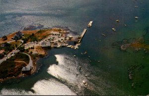 Maine Kennebunkport Cape Porpoise Harbor Aerial View Of The Center Of Fishing...