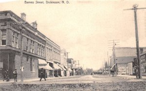 Dickinson  North Dakota Barnes Street Vintage Postcard U525