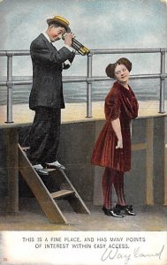 This is a fine place Man looking at woman R.P.O., Rail Post Offices PU 1909 