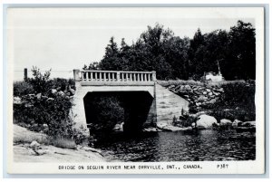 c1940's Seguin River Bridge Near Orrville Ontario Canada RPPC Photo Postcard 