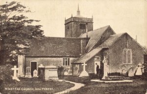Minstead Church New Forest England Vintage Postcard H. Burt-Perrett