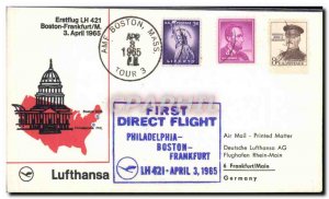 United States Letter 1st Flight Philadelphia Boston Frankfurt March 4, 1965